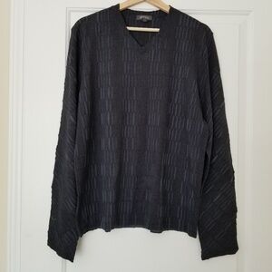 Kenneth Cole Men's Textured V-Neck Long Sleeve Top Shirt Size Large